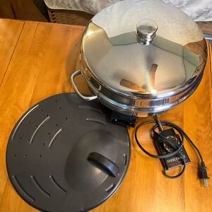 Farberware 344A Vintage Electric Skillet Stainless Steel Steamer Rack & Lid USA